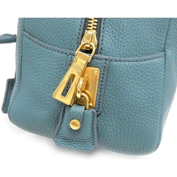 Prada Vit.daino Mini Boston Bag Leather Blue - Picture 4 of 11